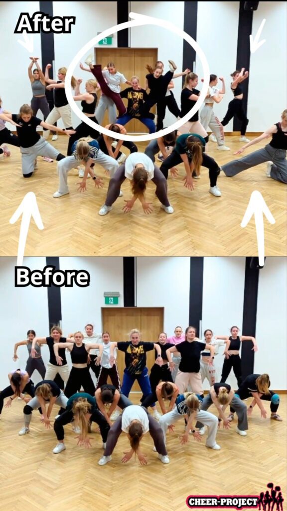 zmiany w układzie dla kg studio, układ hiphop, cheer hip hop